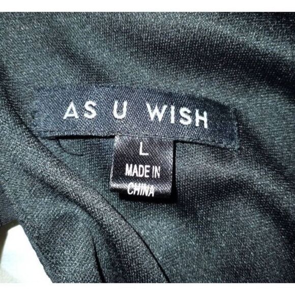 AS U WISH SEQUIN DRESS SZ.L EUC.  BLACK, SILVER, & GOLD. - Picture 5 of 6